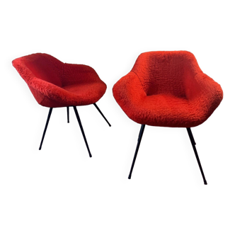 pair of Moumoute armchairs from the 50s