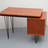 1950s hairpin desk in teak from Netherlands