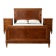 Double bed in Art Deco style with thuya burl wood and two bedside tables.