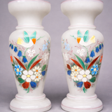 Pair of opaline glass vases.