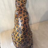 Enamelled terracotta leopard from the 60s Italy