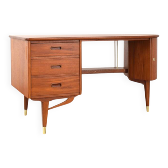 Bureau en teck organique du milieu du siècle de Sola Møbler, années 1960.