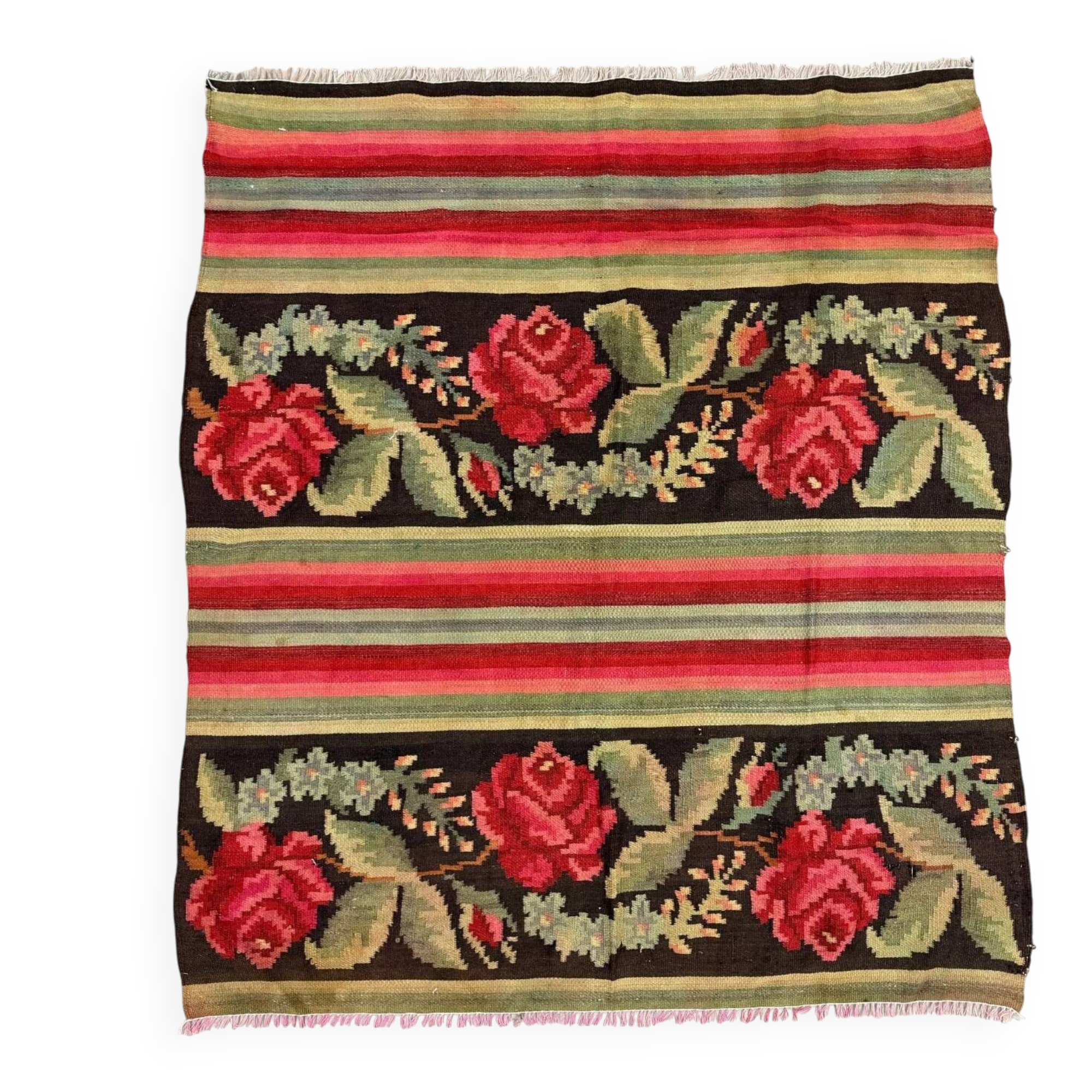 Moldovan square kilim rug 146x130 cm vintage kelim wool rug medium 2520