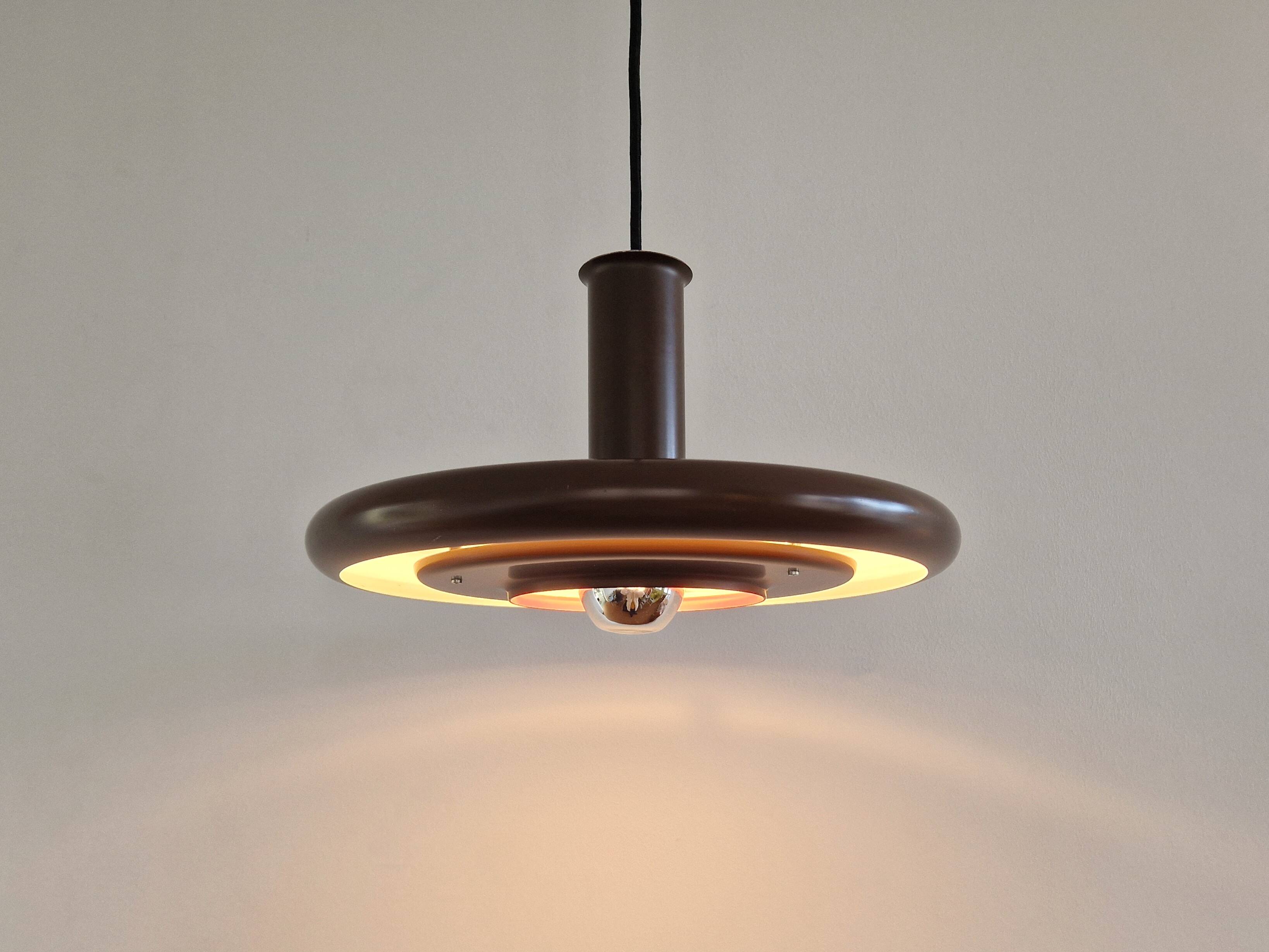 Dark brown Optima pendant lamp by Hans Due for Fog & Mørup, Denmark 1970s