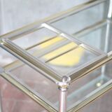 Vintage rolling dessert bar in gold metal and glass by Roche Bobois.
