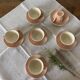 5 tasses à café & soucoupes Villery & Boch roses