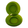 Set of 2 vintage green glass plates with dark rim – 1960s/70s