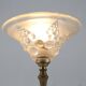 Lampe de table Art Nouveau en laiton et marbre, abat-jour en verre, années 1920