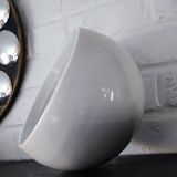 White Ceramic Table Mirror Weighted in a Space Age Ball Shape