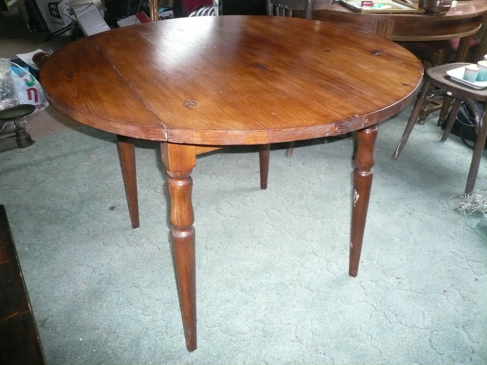 Round wooden table