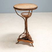 Art Nouveau bentwood & rattan pedestal table, Central Europe, c. 1900–1925