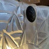 Art Deco suspension in moulded-pressed glass with geometric decoration signed Degué.