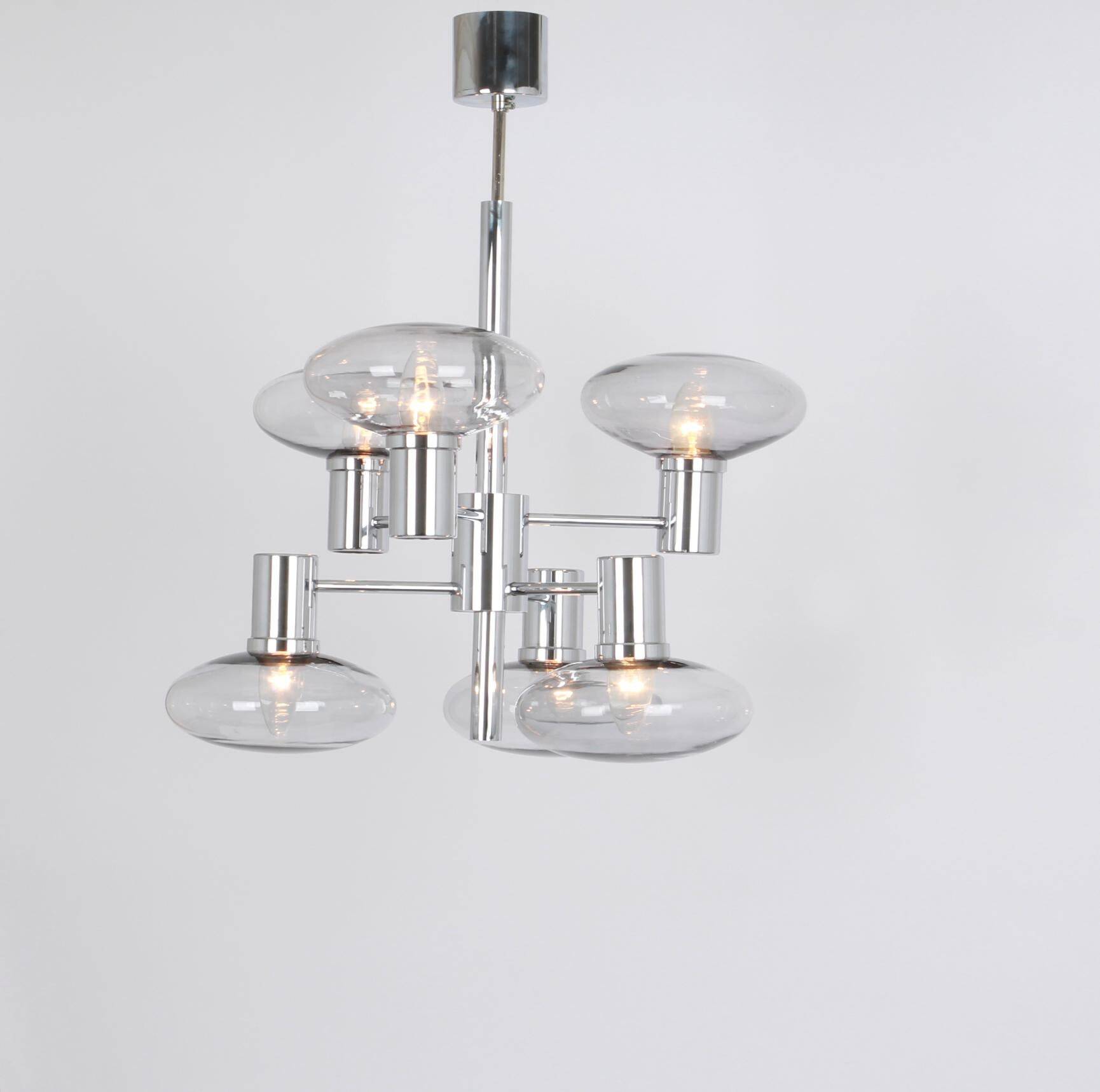 Lustre Sputnik Chrome by Doria, Germany, 1960s