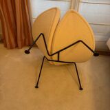 Fauteuil Pierre Paulin / Orange Slice / piètement noir / tissu Bisson Bruneel