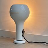 Vintage white metal O'luce table lamp Flash by Joe Colombo - Italian Design