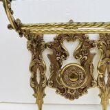 Bronze Coat Rack and Wall Shelf, Vintage, Louis XV Style