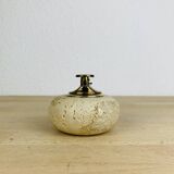 Round travertine lighter, 1980s, Italy