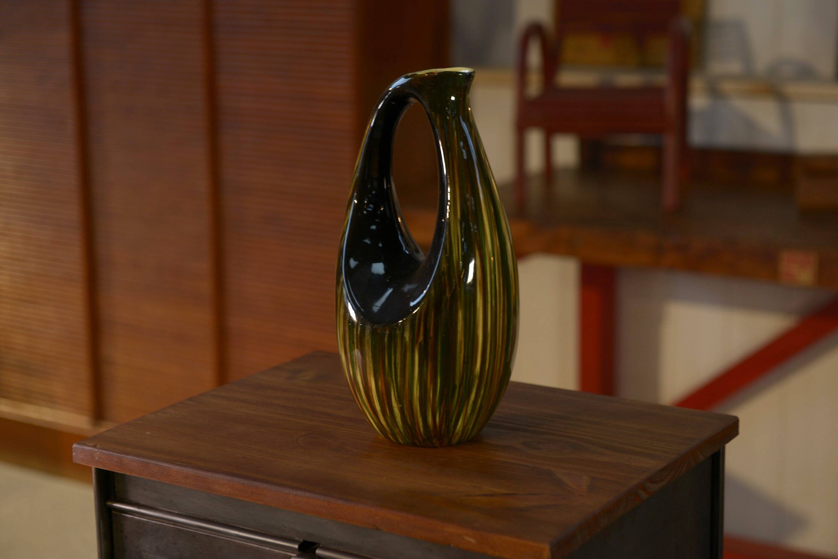 Ceramic vase / pitcher signed St Clément 1950's