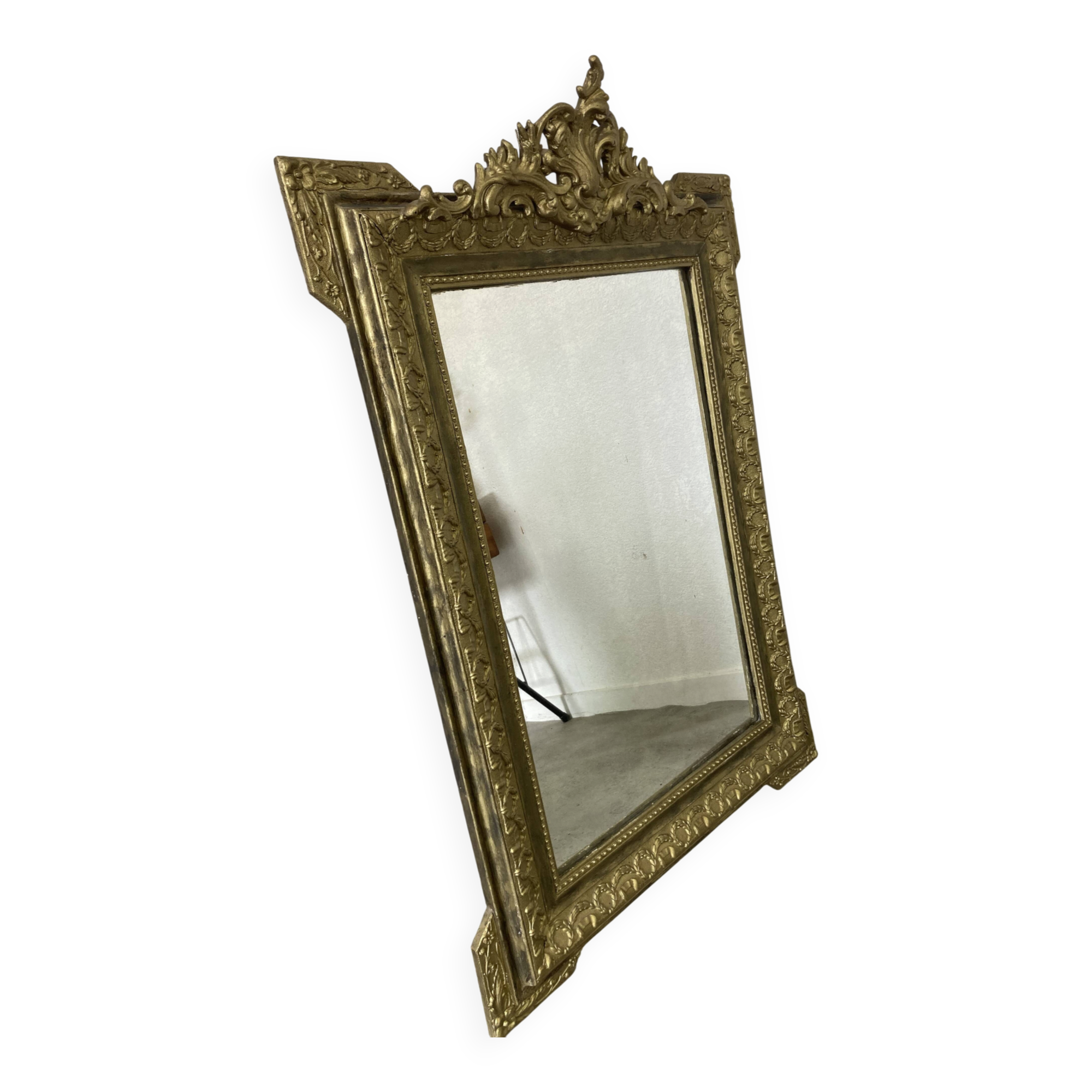 Antique mirror with a pediment