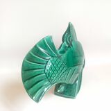 Green ceramic fish lejan art deco width 40 cm