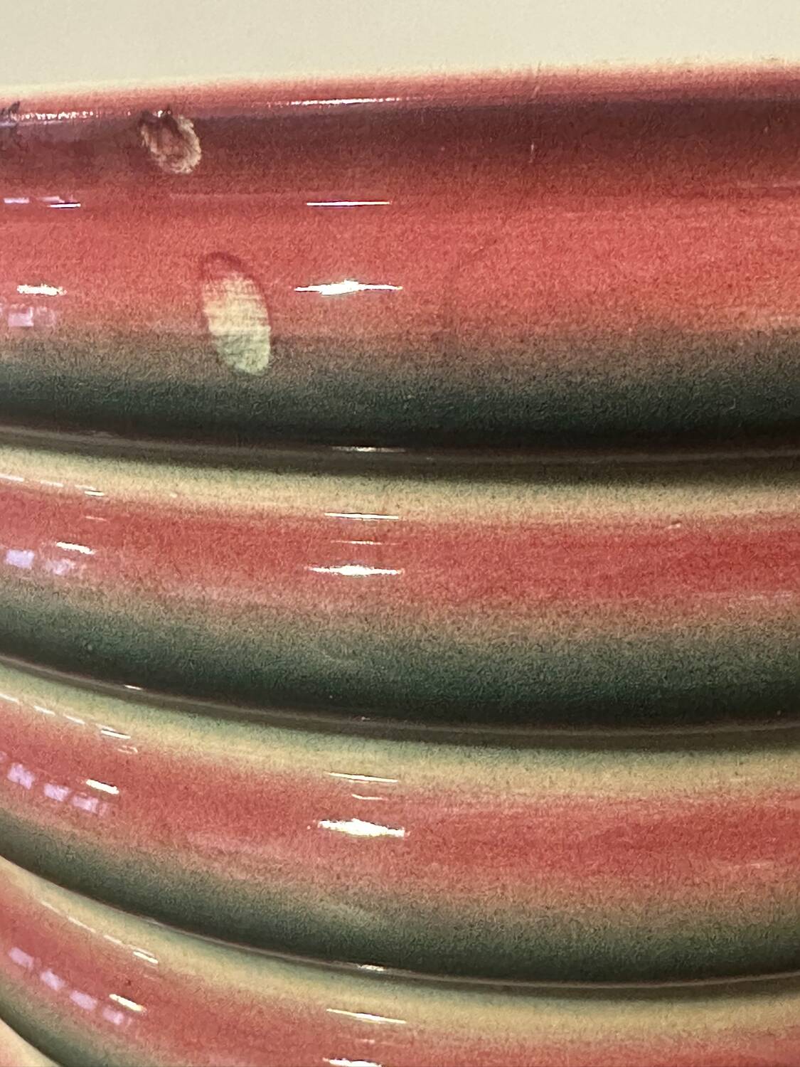 Antique Sarreguemines ceramic cachepot, France