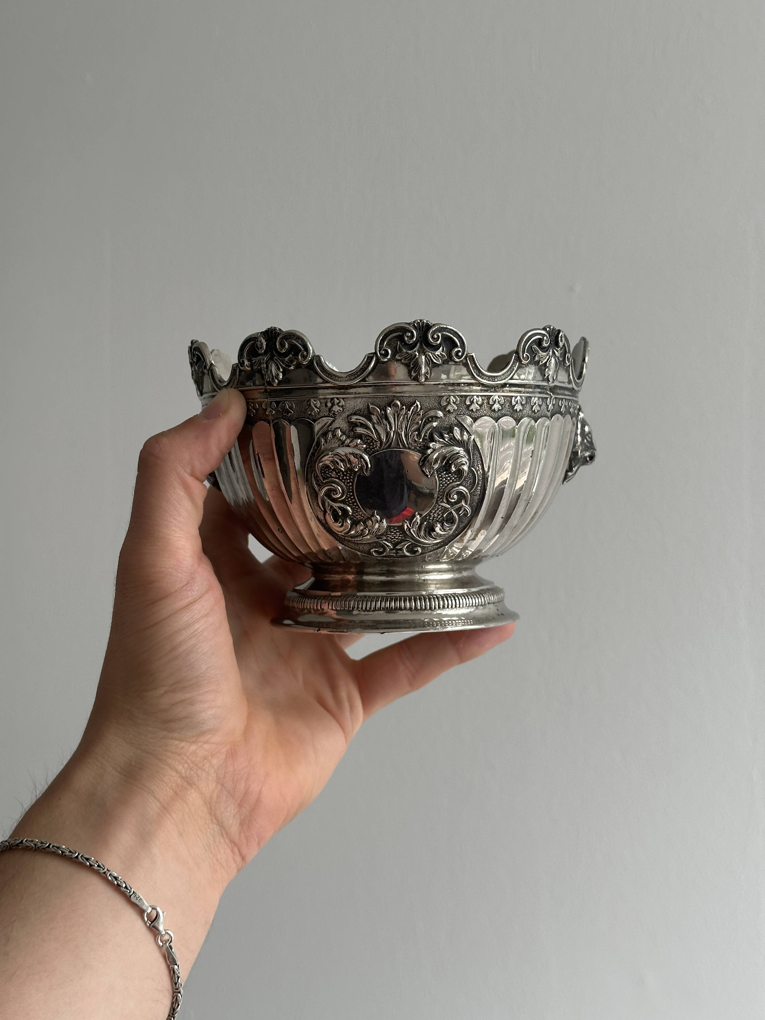 Shiny silver metal cup