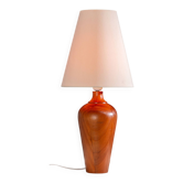 Lampe de table en bois massif avec abat-jour conique