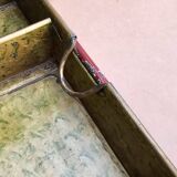 Old trunk - travel vanity case in metal and brass