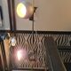 Two-light floor lamp with removable magnetic Eyes Ball.
