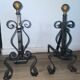 Pair of wrought iron chenets