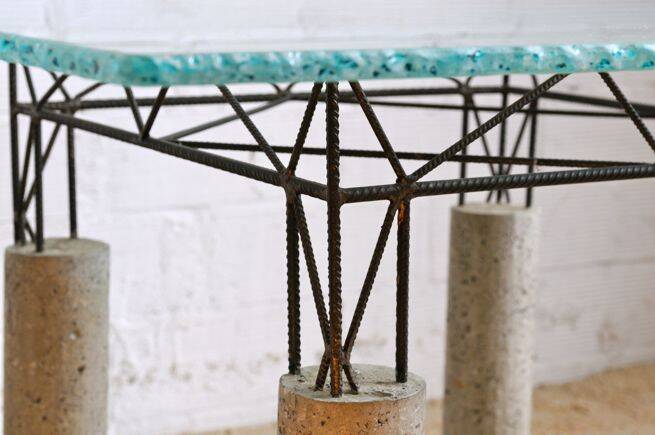 Concrete and ground glass table, Italy 1980's