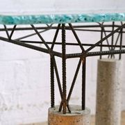 Table en béton et verre meulé, Italie 1980
