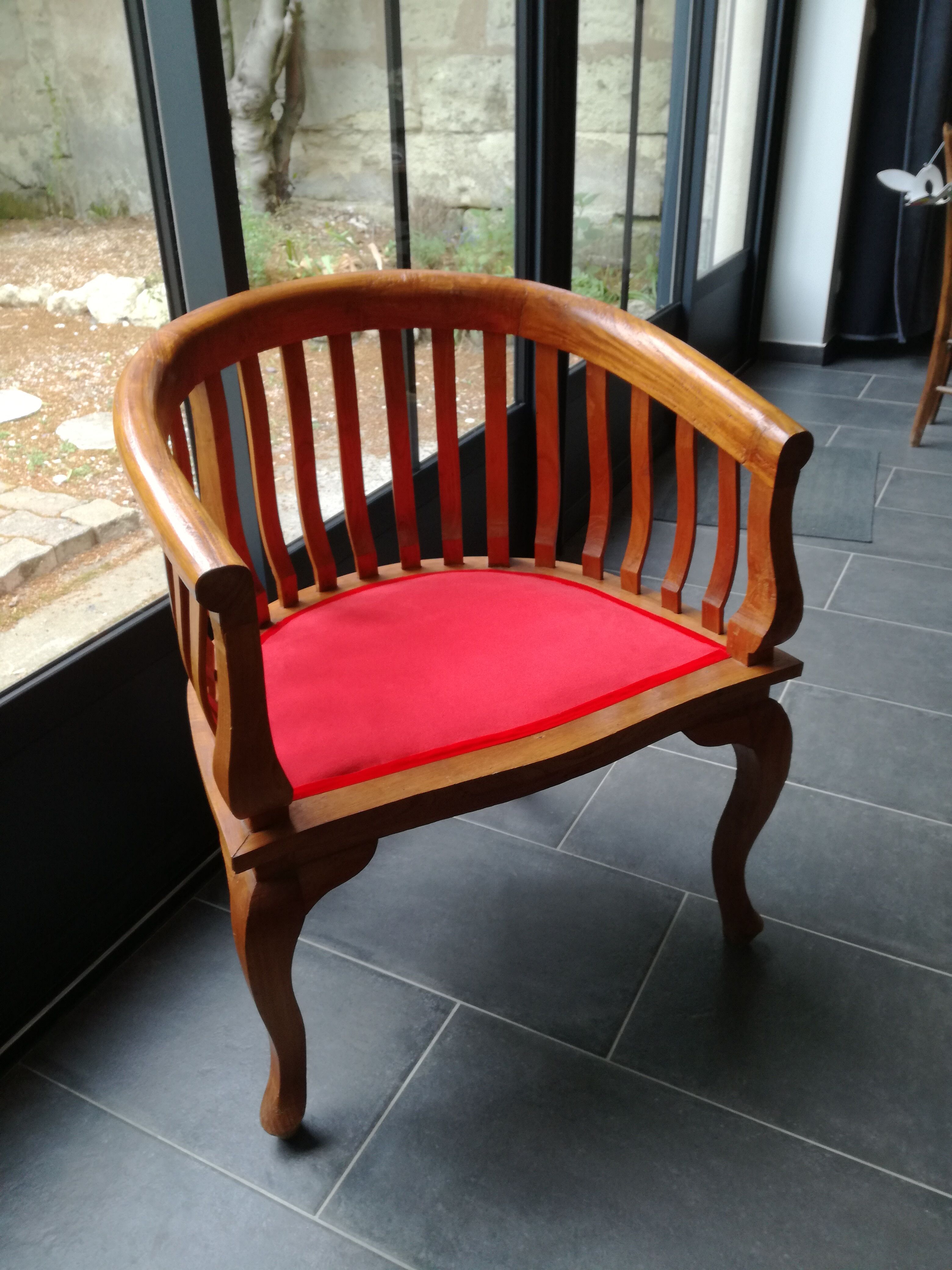 Colonial armchair in exotic wood