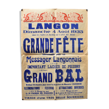 Poster "Great Feast" - Langon - 1935