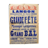 Affiche "Grande Fête" Langon 1935