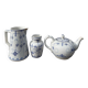 Antique Digoin Sarreguemines blue and white tea set
