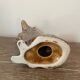 Vintage brown handmade ceramic Collie dog figurine decoration.