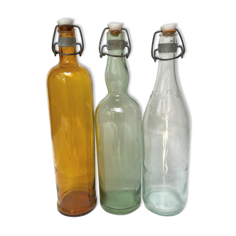 Antique glass bottles