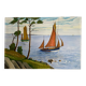 Oil on canvas, Marine signed Raymond JAFFRÉ (1918-2003)