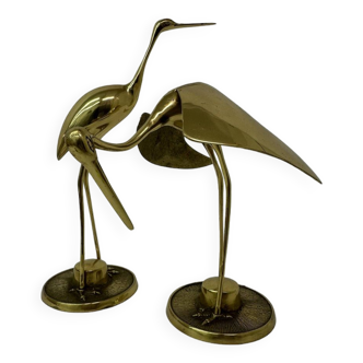 Large Mid century design brass birds , 1970’s