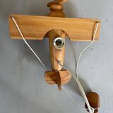 Vintage pine airplane pendant light