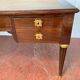 Flat desk with Louis XVI-style zippers in mahogany Top leather 20th century