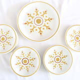 Longchamp dessert service, 10 plates and 1 dish, Vintage