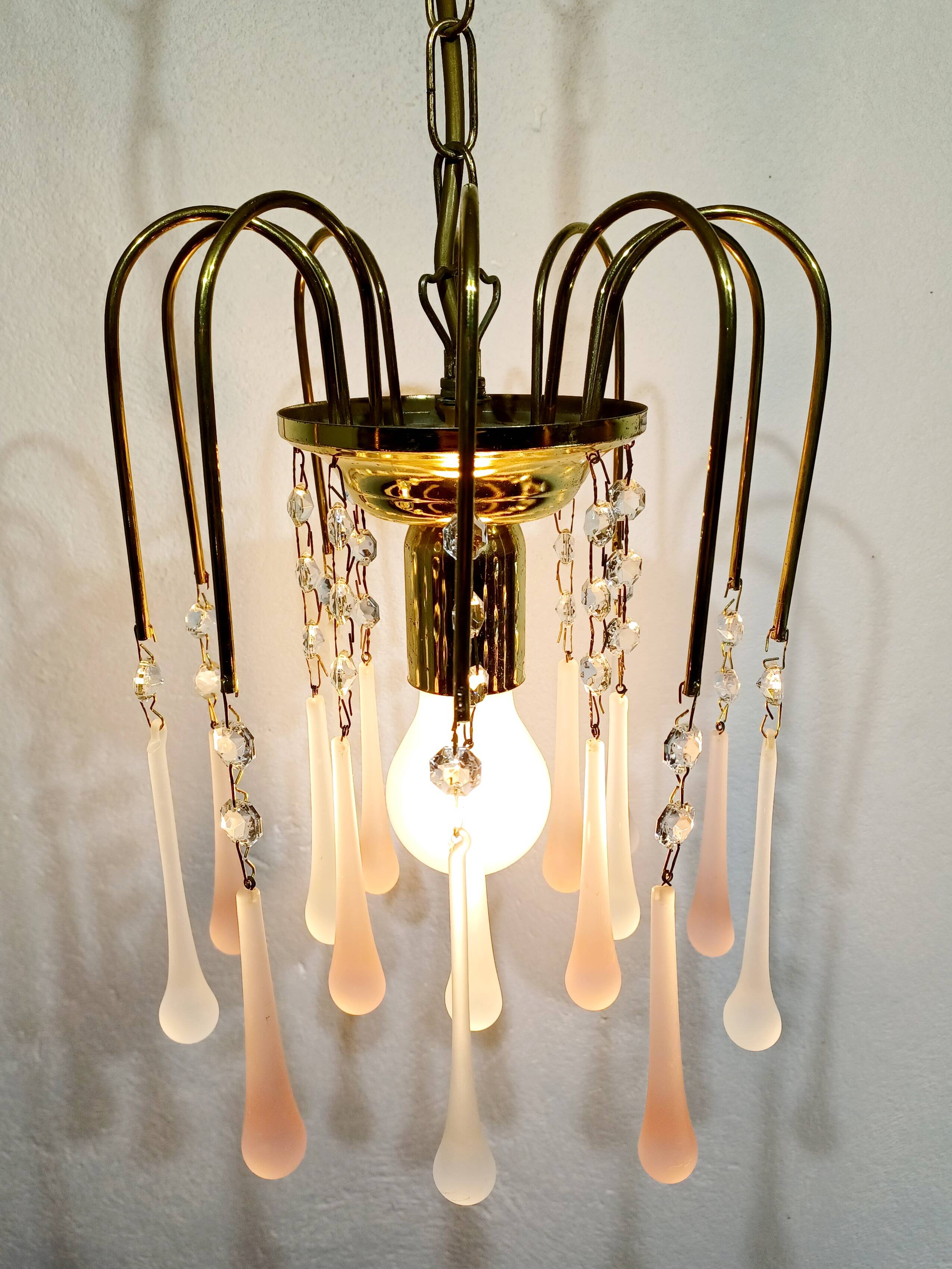 Murano Chandelier Gold Metal 1 Light
