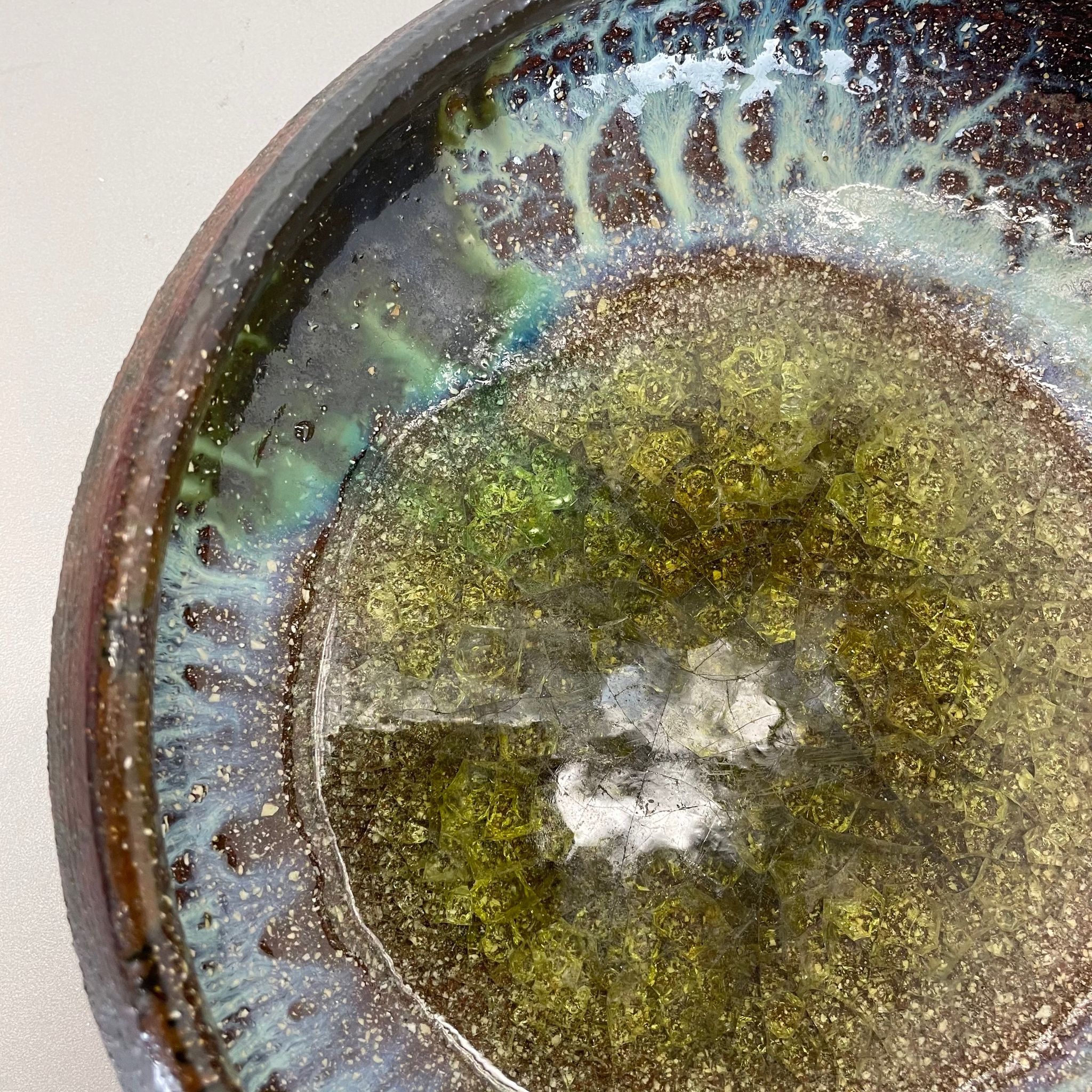 Ceramic studio pottery bowl shell element by gerhard liebenthron, germany, 1970s
