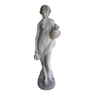 Large Garden SCULPTURE Reconstituted STONE ART NOUVEAU Woman MAG Jugs