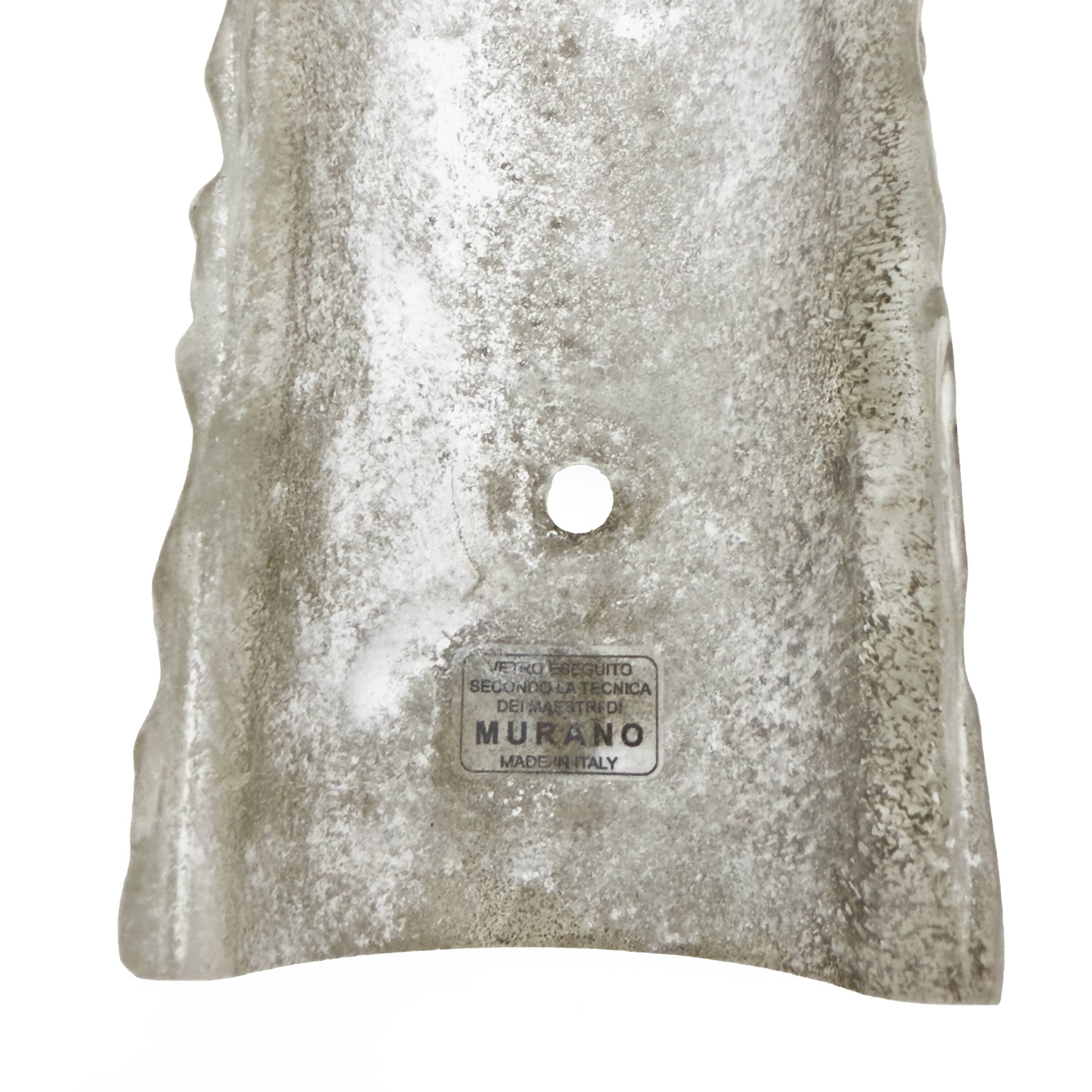 Pair of Modern Brass and Murano Glass "Scavo" Sconces