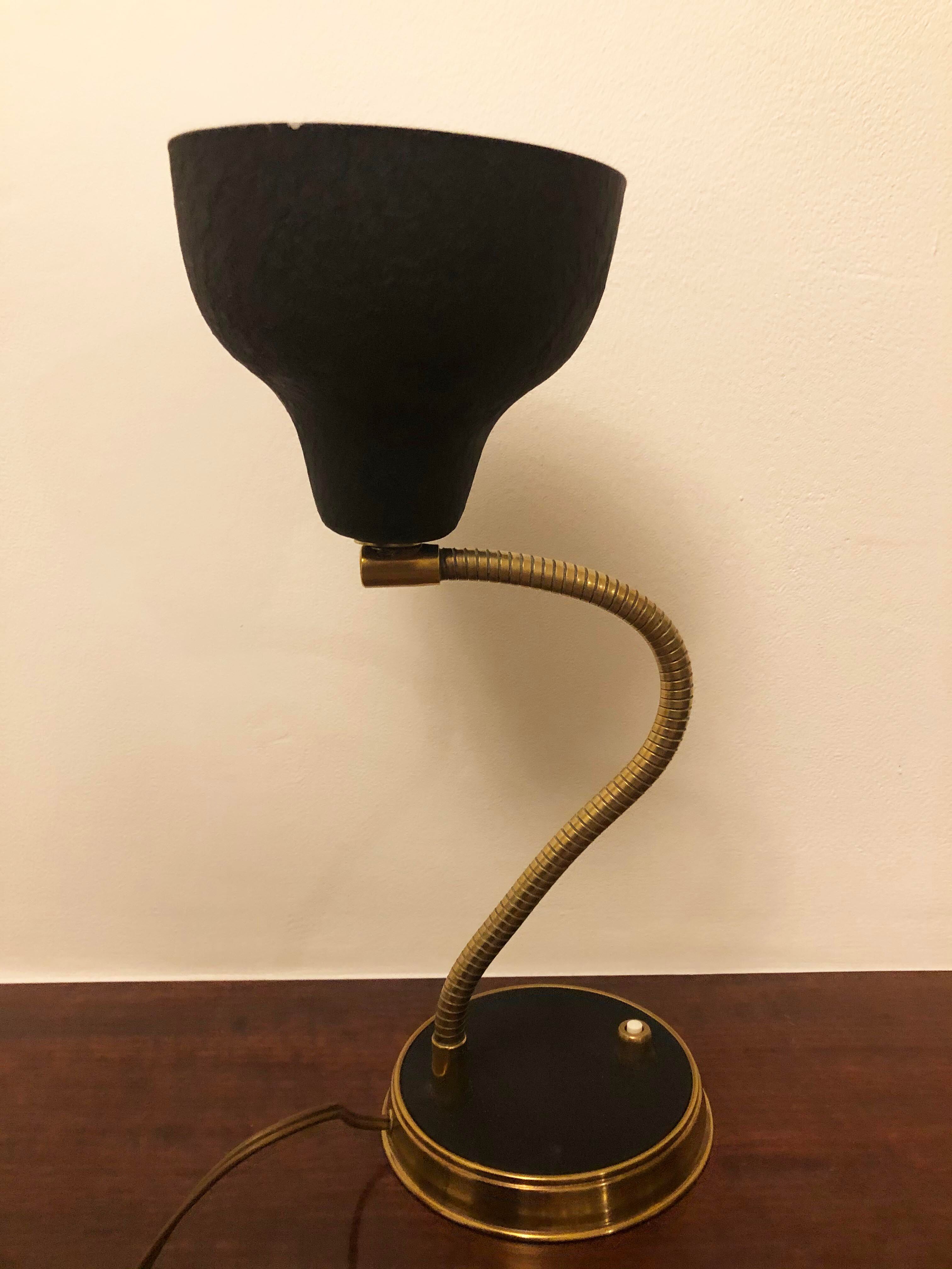 Brass bedside lamp from the 1950s