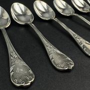 Set of 6 Christofle Marly model moka spoons – silver-plated – 10 cm