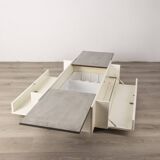 Wooden and chromed metal vintage bar table, 60s